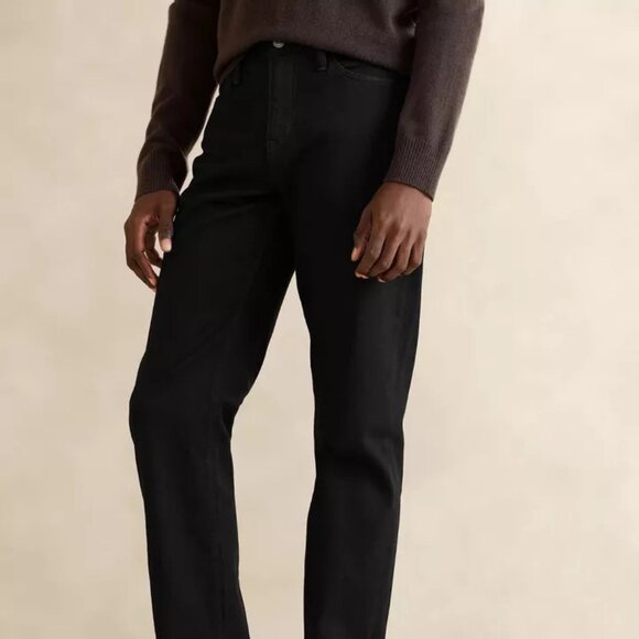 Banana Republic Straight Traveler Jean size 31/32 Black Rinse Wash - Picture 3 of 6